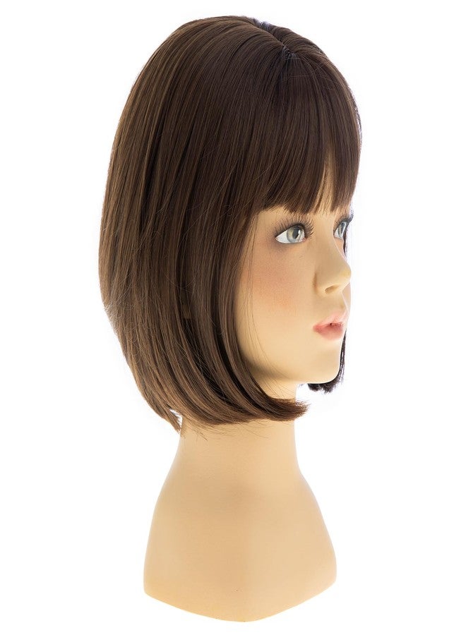 Dsimeig Short Brown Kids Wig Girls Straight Bob Wig with Bangs Synthetic Cosplay Halloween Costume Party Use - Image 5